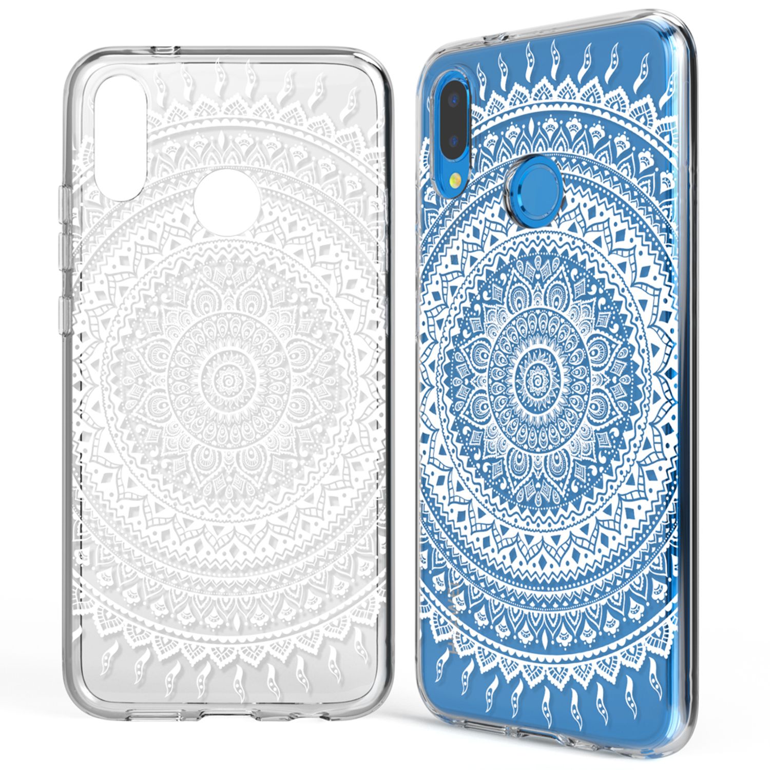 NALIA Handyhülle kompatibel mit Huawei P20 Lite, Slim Silikon Motiv Case Back-Cover Crystal Schutzhülle Dünn Durchsichtig, Etui Handy-Tasche Transparent Bumper