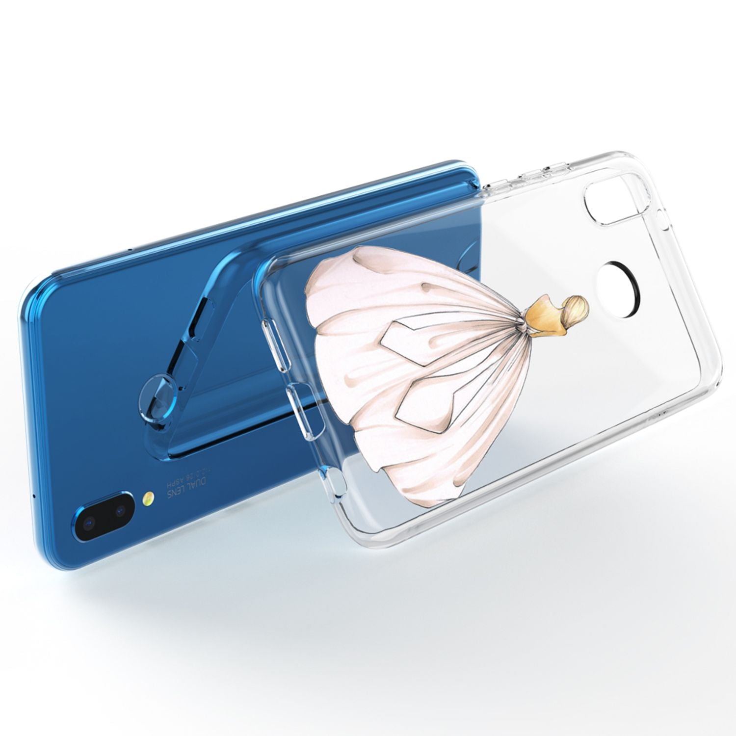 NALIA Handyhülle kompatibel mit Huawei P20 Lite, Slim Silikon Motiv Case Back-Cover Crystal Schutzhülle Dünn Durchsichtig, Etui Handy-Tasche Transparent Bumper