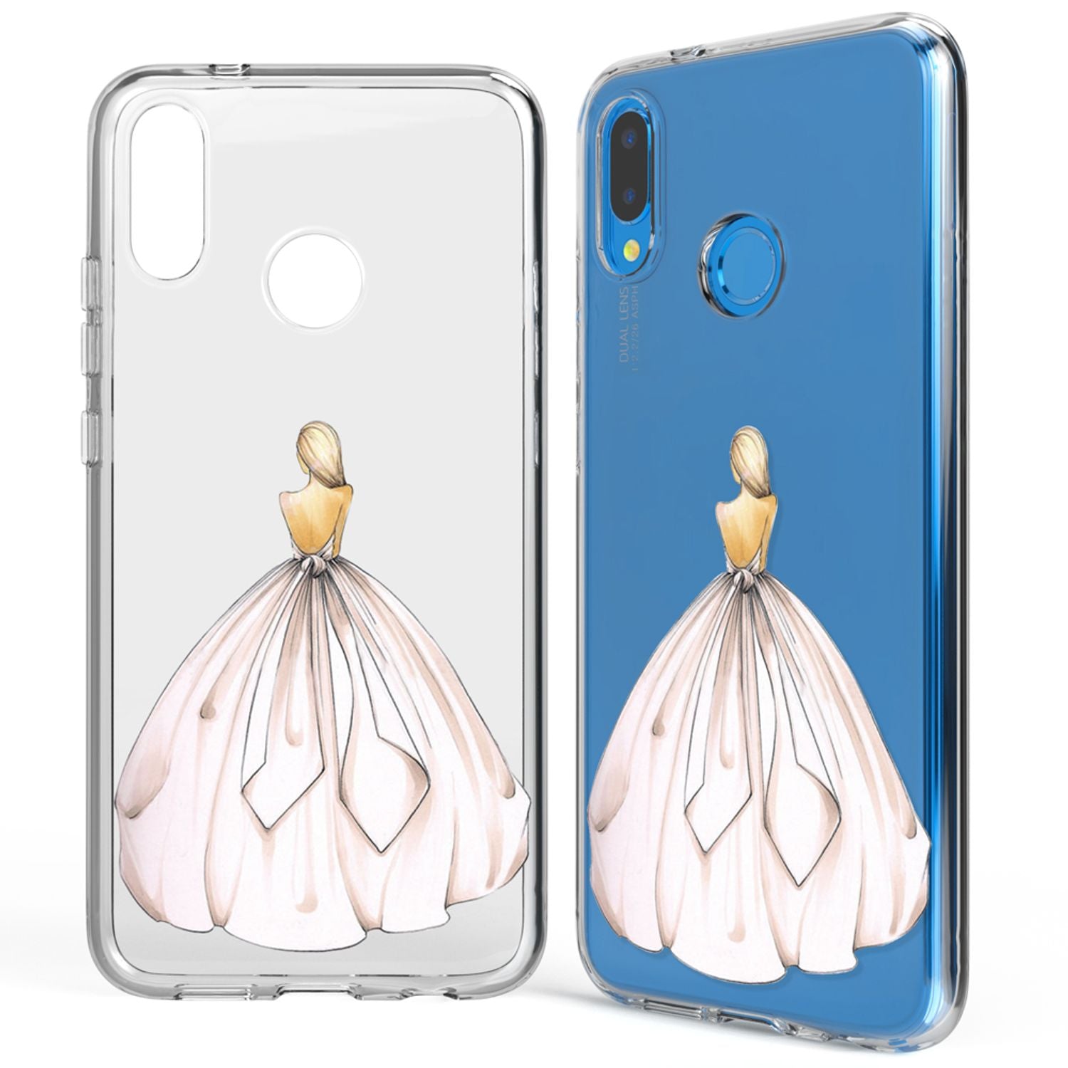 NALIA Handyhülle kompatibel mit Huawei P20 Lite, Slim Silikon Motiv Case Back-Cover Crystal Schutzhülle Dünn Durchsichtig, Etui Handy-Tasche Transparent Bumper