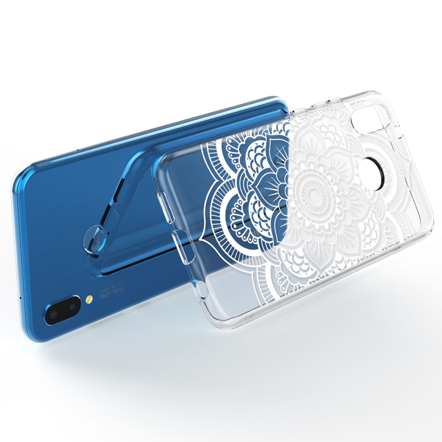 NALIA Handyhülle kompatibel mit Huawei P20 Lite, Slim Silikon Motiv Case Back-Cover Crystal Schutzhülle Dünn Durchsichtig, Etui Handy-Tasche Transparent Bumper