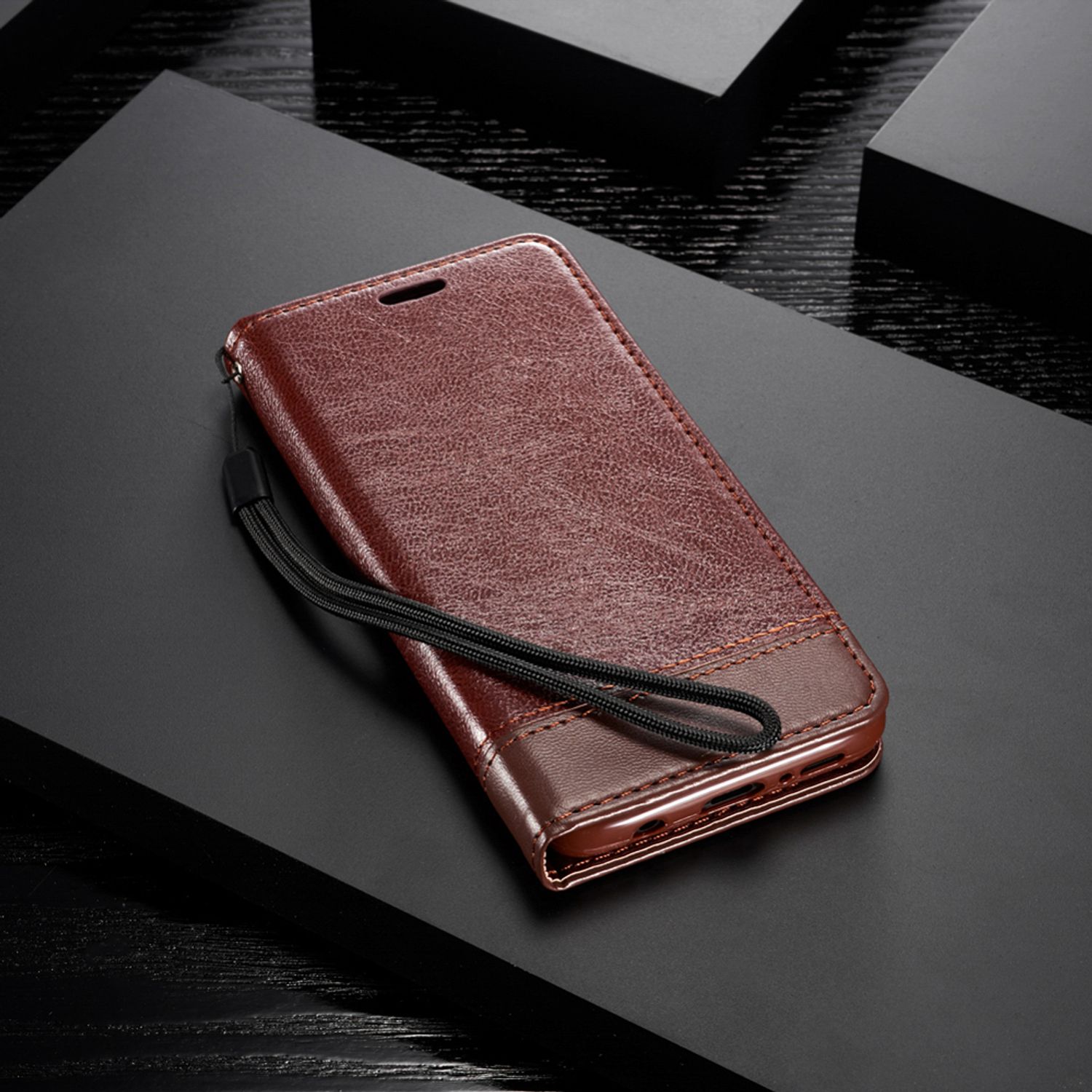 NALIA Handyhülle kompatibel mit Samsung Galaxy S9 Plus, Slim Kickstand Handyhülle Flip-Case Kunst-Leder Cover mit Magnet, Etui Ganzkörper Schutz Dünne Rundum Handy-Tasche Bumper