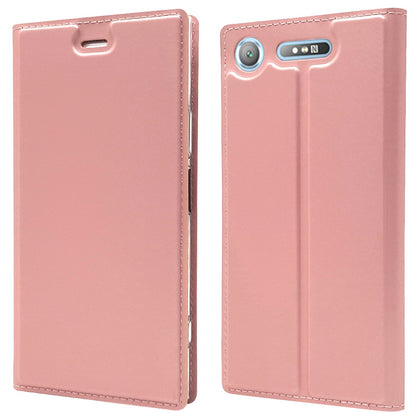 NALIA Klapphülle kompatibel mit Sony Xperia XZ1, Slim Kickstand Handyhülle Flip-Case Kunstleder Book-Cover Magnet Etui Ganzkörper Schutz Dünne Back Rundum Handy-Tasche Etui