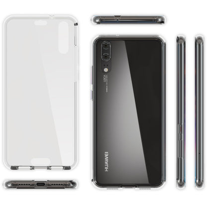 NALIA 360 Grad Handyhülle kompatibel mit Huawei P20, Full-Cover vorne hinten Hülle Doppel-Schutz, Dünn Ganzkörper Case Silikon Etui Handytasche Transparent Displayschutz Rückseite