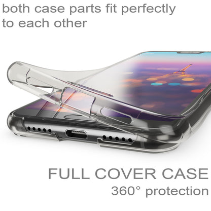 NALIA 360 Grad Handyhülle kompatibel mit Huawei P20, Full-Cover vorne hinten Hülle Doppel-Schutz, Dünn Ganzkörper Case Silikon Etui Handytasche Transparent Displayschutz Rückseite