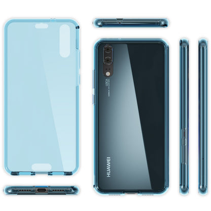 NALIA 360 Grad Handyhülle kompatibel mit Huawei P20, Full-Cover vorne hinten Hülle Doppel-Schutz, Dünn Ganzkörper Case Silikon Etui Handytasche Transparent Displayschutz Rückseite