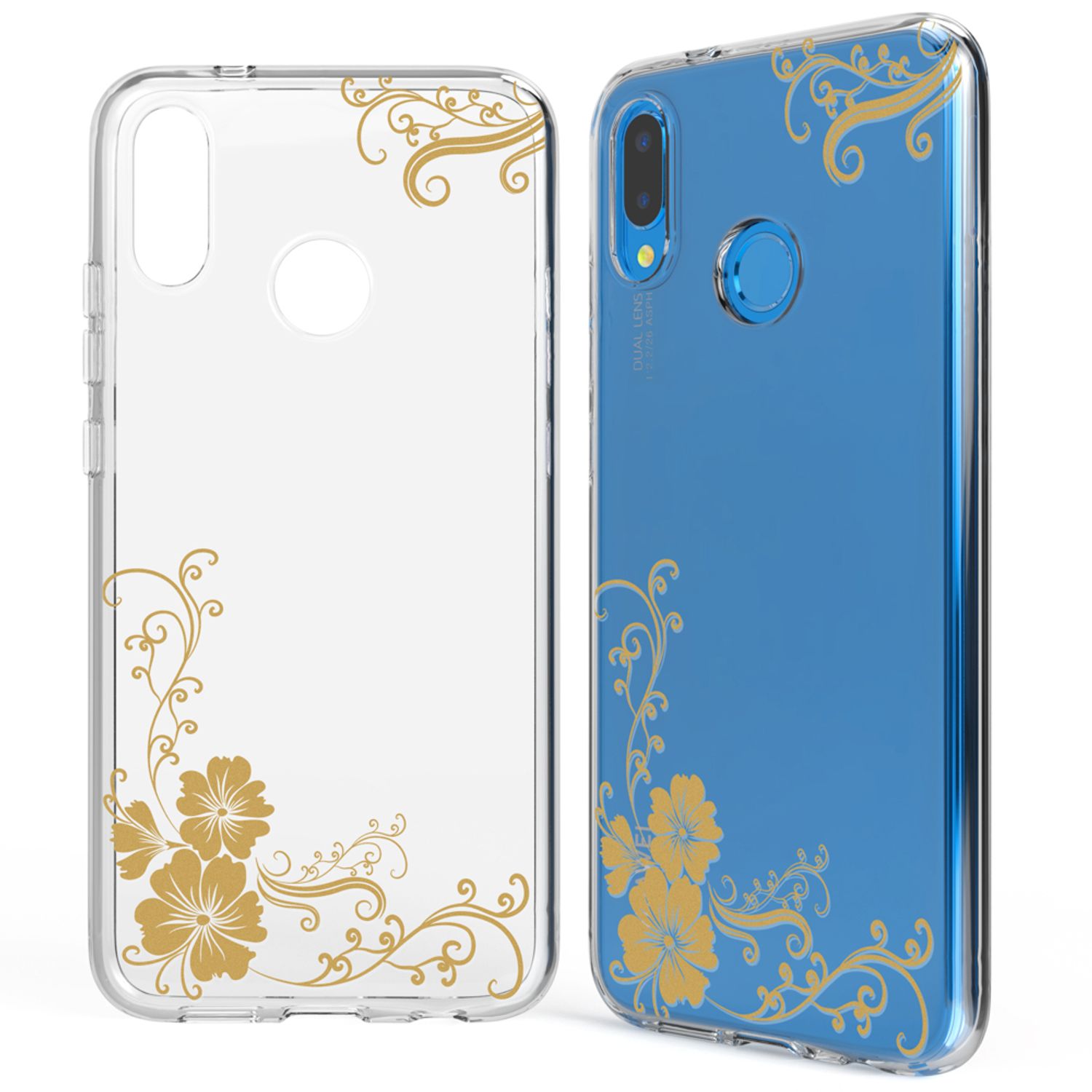 NALIA Handyhülle kompatibel mit Huawei P20 Lite, Slim Silikon Motiv Cover Case Crystal Schutzhülle Dünn Durchsichtig, Etui Handy-Tasche Backcover Transparent Bumper