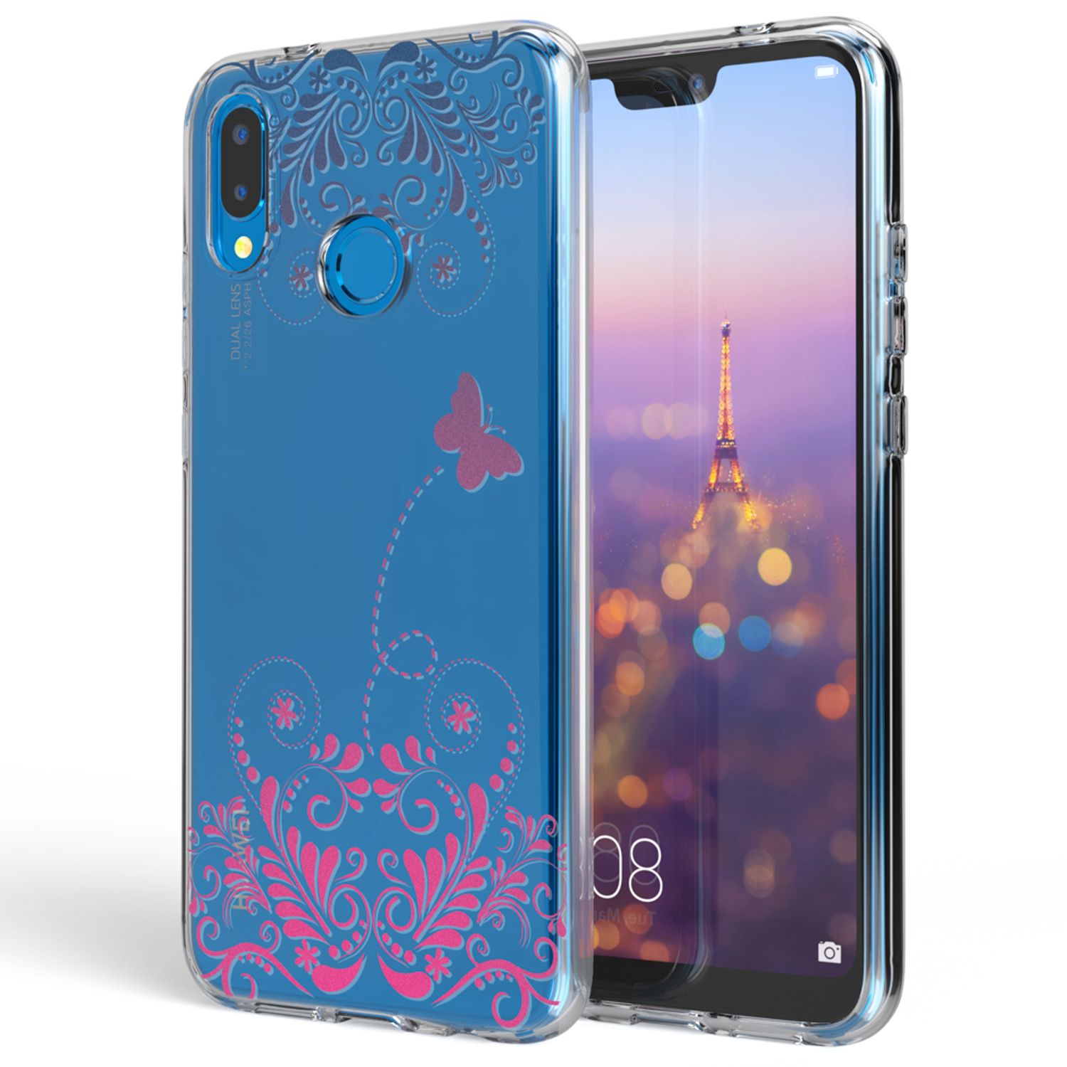 NALIA Handyhülle kompatibel mit Huawei P20 Lite, Slim Silikon Motiv Cover Case Crystal Schutzhülle Dünn Durchsichtig, Etui Handy-Tasche Backcover Transparent Bumper