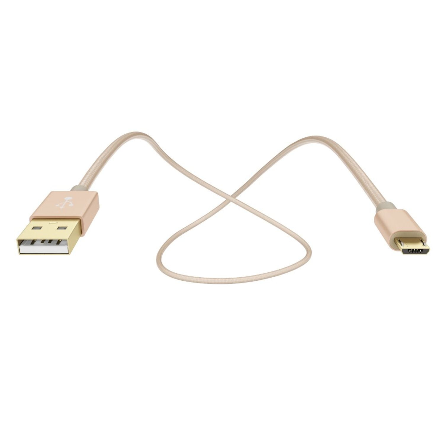 NALIA 3m Micro USB Kabel, Stabiles Nylon umflochtenes Sync Handy High Speed Ladekabel/ Datenkabel kompatibel mit z.B. Android Smartphones, Samsung, Huawei, HTC, LG, Sony, Nokia etc. - Gold