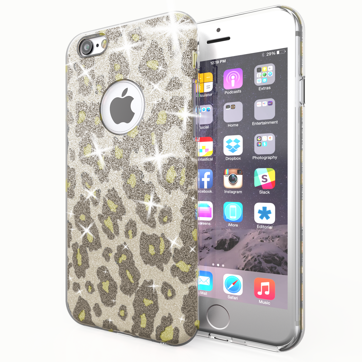 NALIA Handyhülle kompatibel mit iPhone 6 6S, Glitzer Leopard Ultra-Slim Silikon-Case Back-Cover Schutz-Hülle, Glitter Leo Sparkle Handy-Tasche, Dünnes Bling Strass Thin Smart-Phone Etui - Silber Grün