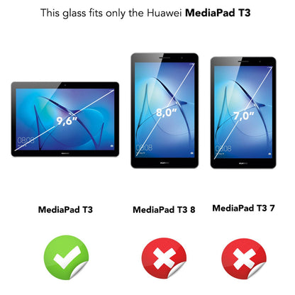 NALIA Schutzglas kompatibel mit Huawei MediaPad T3, Full-Cover Displayschutz Tablet-Folie, 9H Härte Glas-Schutzfolie Bildschirm-Abdeckung, Schutz-Film HD Screen Protector Tempered Glass - Transparent