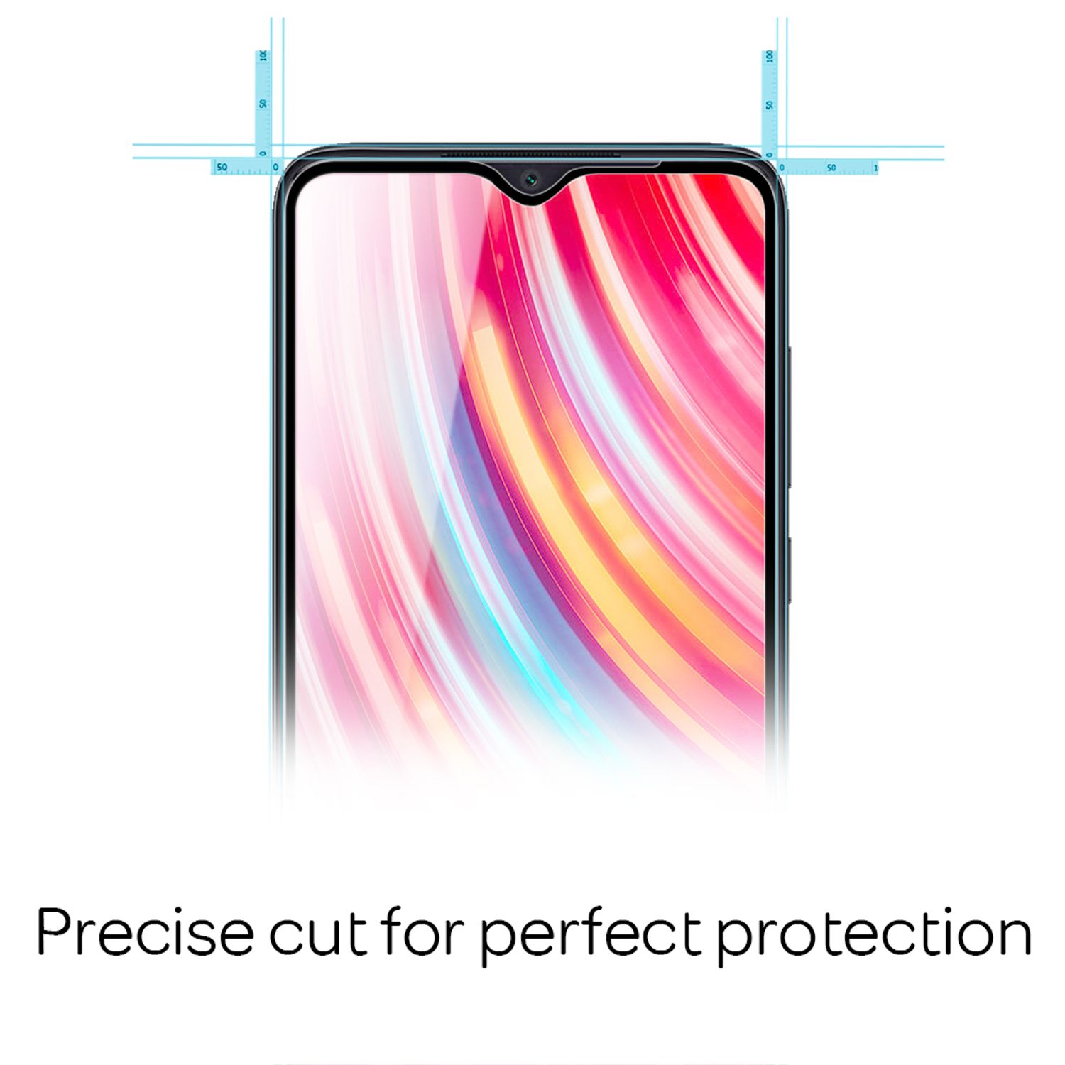 NALIA (2-Pack) Schutzglas kompatibel mit Xiaomi Redmi Note 8 Pro Glas, 9H Full-Cover Screen Display Schutz, Handy Schutzfolie Bildschirm-Abdeckung Film Protector Tempered Glass - Transparent Schwarz