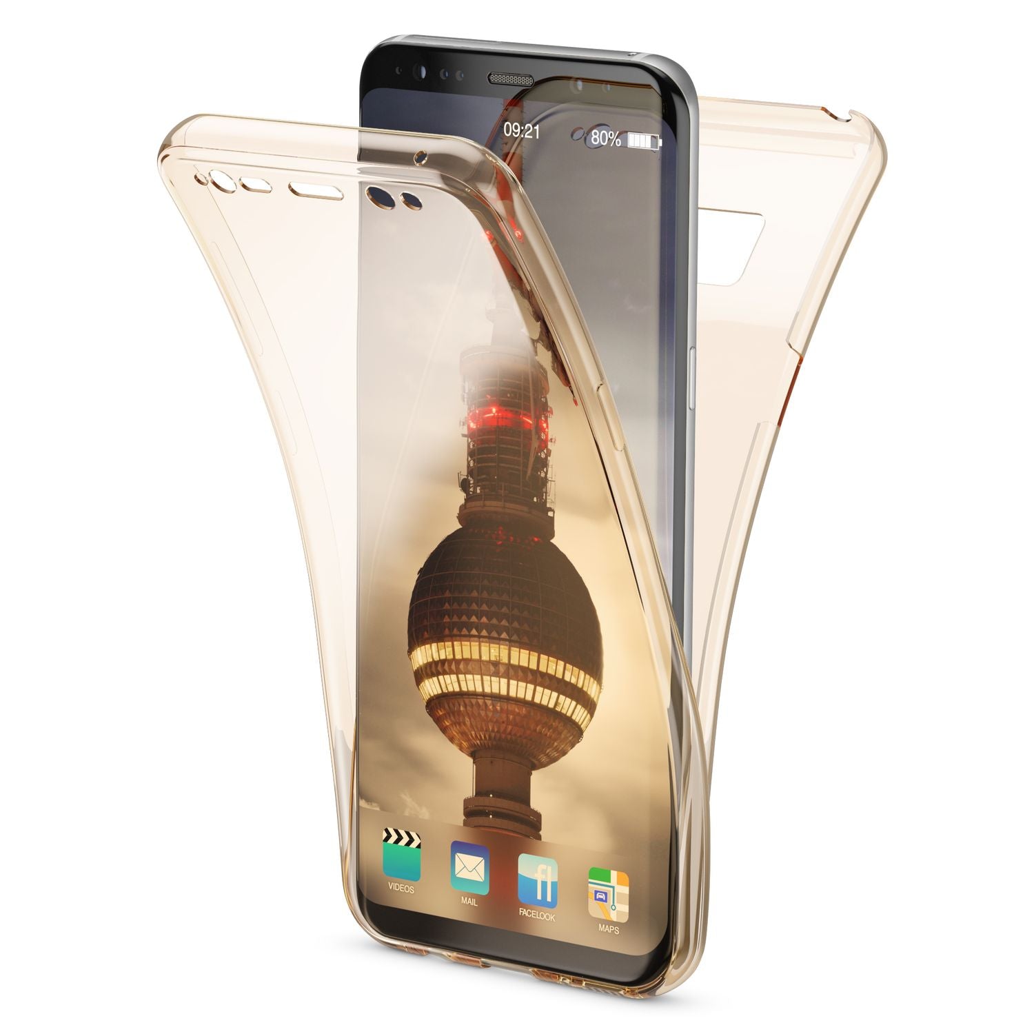 NALIA 360 Grad Hülle kompatibel mit Samsung Galaxy S8 Plus, Full Cover Rundum Doppel-Schutz Handyhülle Dünn, Ganzkörper Silikon Case Transparente Schutzhülle Vorne & Hinten Schale