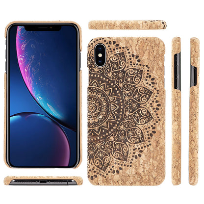 NALIA Kork Hülle kompatibel mit iPhone X XS, Natur-Holz Look Handyhülle Handy-Tasche Cover Case, Dünnes Slim Hardcase Schutzhülle Etui, Backcover Bumper Schutzhülle