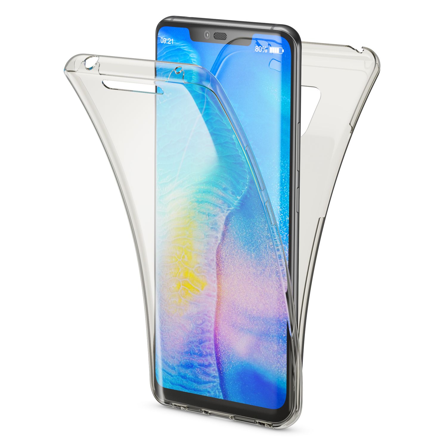 NALIA 360 Grad Hülle kompatibel mit Huawei Mate20 Pro, Full Cover Rundum Doppel-Schutz, Dünnes Ganzkörper Case Silikon Etui Handytasche, Displayschutz & Rückseite Handyhülle