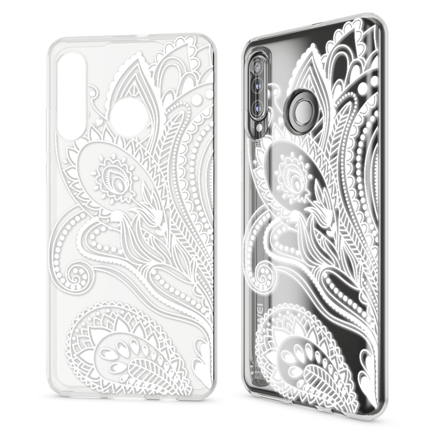 NALIA Hülle kompatibel mit Huawei P30 Lite, Motiv Handyhülle Ultra-Slim Silikon Case Crystal Cover Schutzhülle Durchsichtig, Handy-Tasche Backcover Transparent Bumper