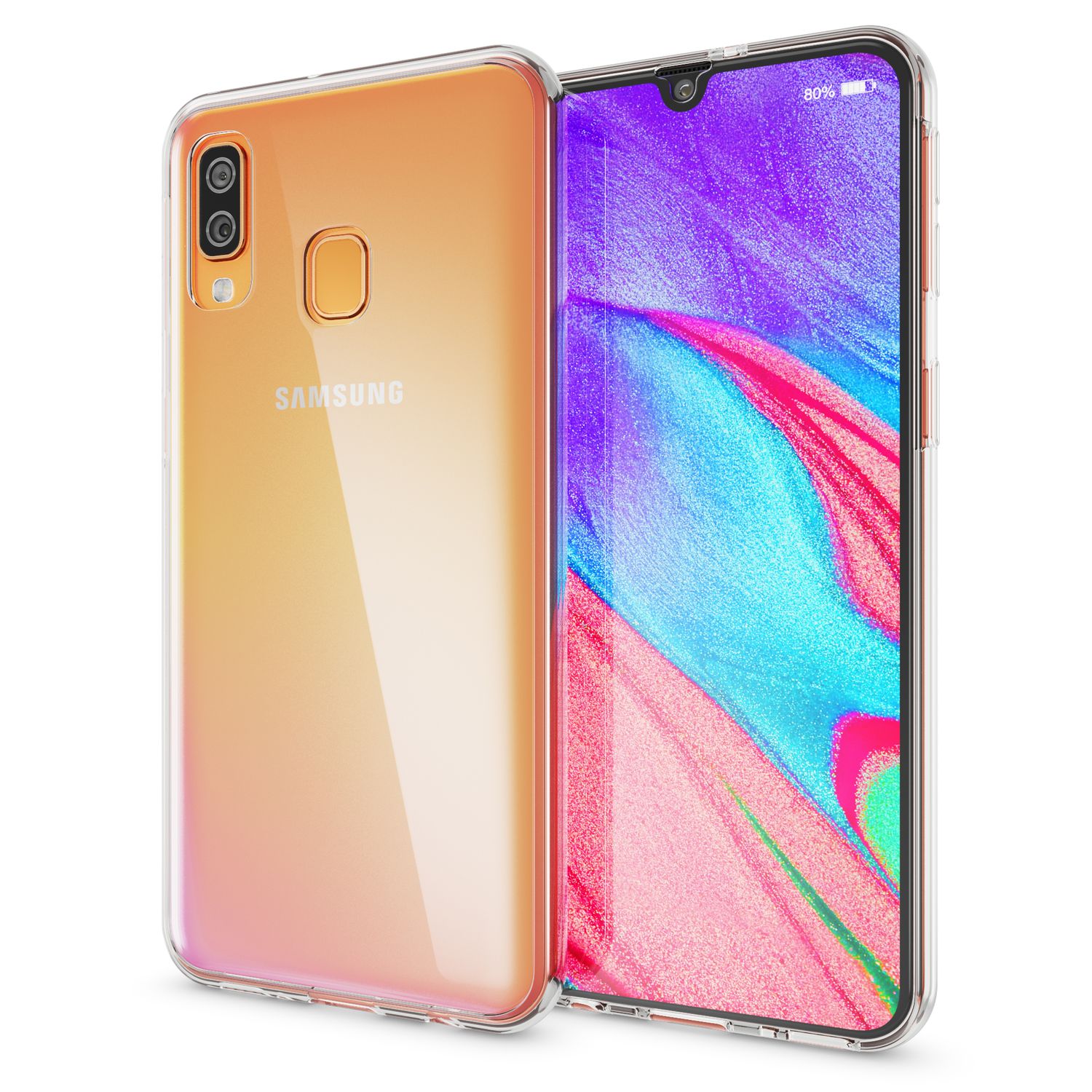 NALIA 360 Grad Handyhülle kompatibel mit Samsung Galaxy A40, Dünne Full-Body Silikon Hülle Rundum Cover Case, Ultra-Slim Schutzhülle Handy-Tasche, Komplett-Schutz & Displayschutz