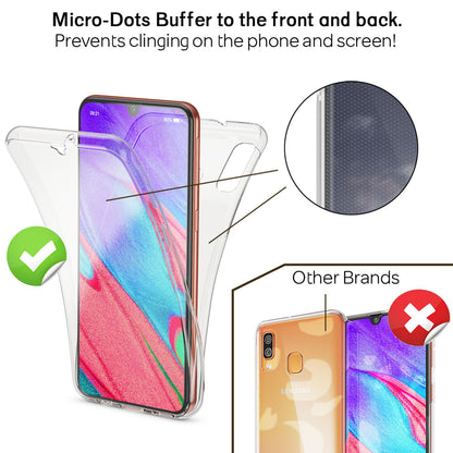 NALIA 360 Grad Handyhülle kompatibel mit Samsung Galaxy A40, Dünne Full-Body Silikon Hülle Rundum Cover Case, Ultra-Slim Schutzhülle Handy-Tasche, Komplett-Schutz & Displayschutz