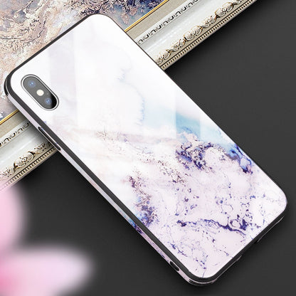 NALIA Hartglas Hülle kompatibel mit iPhone X / XS, Marmor Design Hard-Case aus 9H Tempered Glass & Silikon Bumper, Kratzfeste Handyhülle Phone Cover Schutzhülle Handy-Tasche