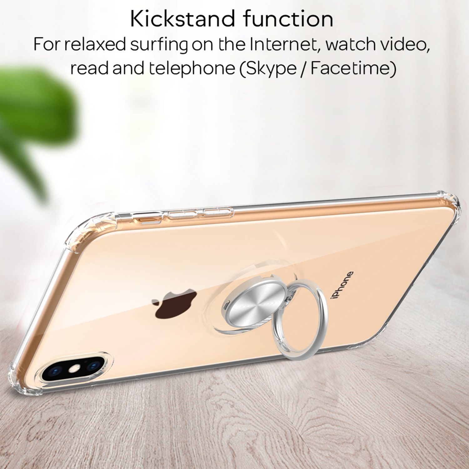 NALIA Push Ring Hülle kompatibel mit iPhone X/XS, 360° Finger-Halter mit Push-Funktion, für magnetische KFZ-Halterung, Silikon Schutzhülle Cover Phone Case Handyhülle Schale Etui