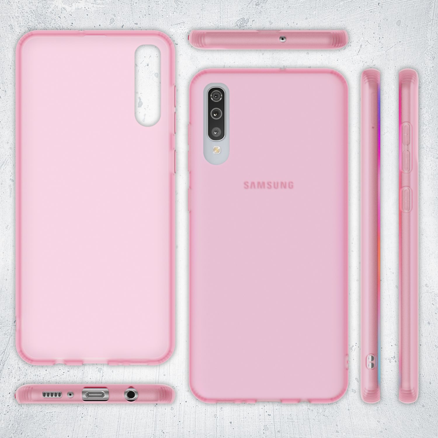 NALIA Silikonhülle kompatibel mit Samsung Galaxy A50 Hülle, Dünne Durchsichtige Handyhülle Ultra-Slim Phone Case Cover, Weiche TPU Gummi Schutzhülle Silikon Handy-Tasche Soft Bumper