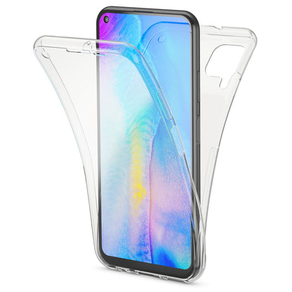 NALIA 360 Grad Case kompatibel mit Huawei P40 Lite Hülle, Silikon Full-Body Handyhülle Rundum Cover Dünn, Komplett-Schutz & Displayschutz Phone Bumper Ganzkörper Schutzhülle Soft Etui - Transparent