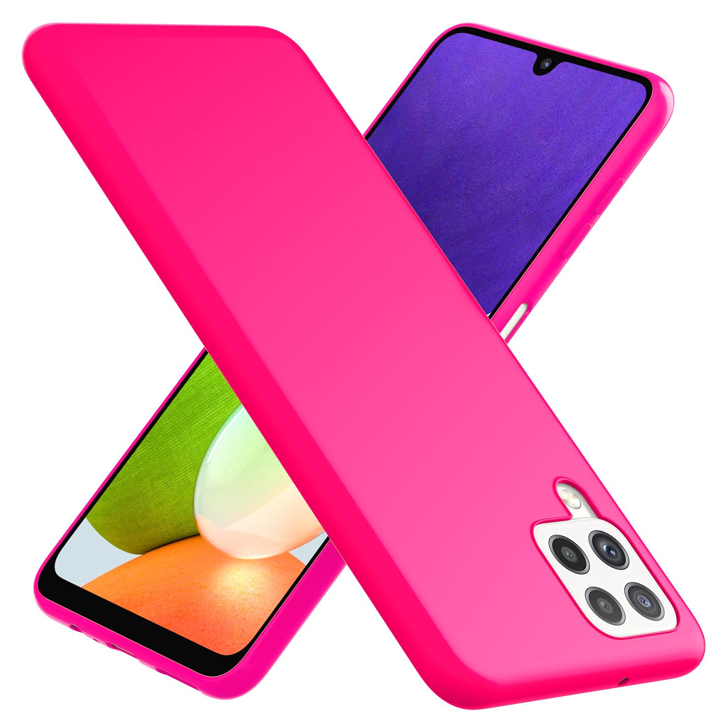 NALIA Bunte Neon Silikonhülle kompatibel mit Samsung Galaxy A22 Hülle, Intensive Farbe Rutschfest Samtig Weich Gummiert, Stoßfest Dünn Soft Case Handyhülle Silikon Schutzhülle Gel Cover