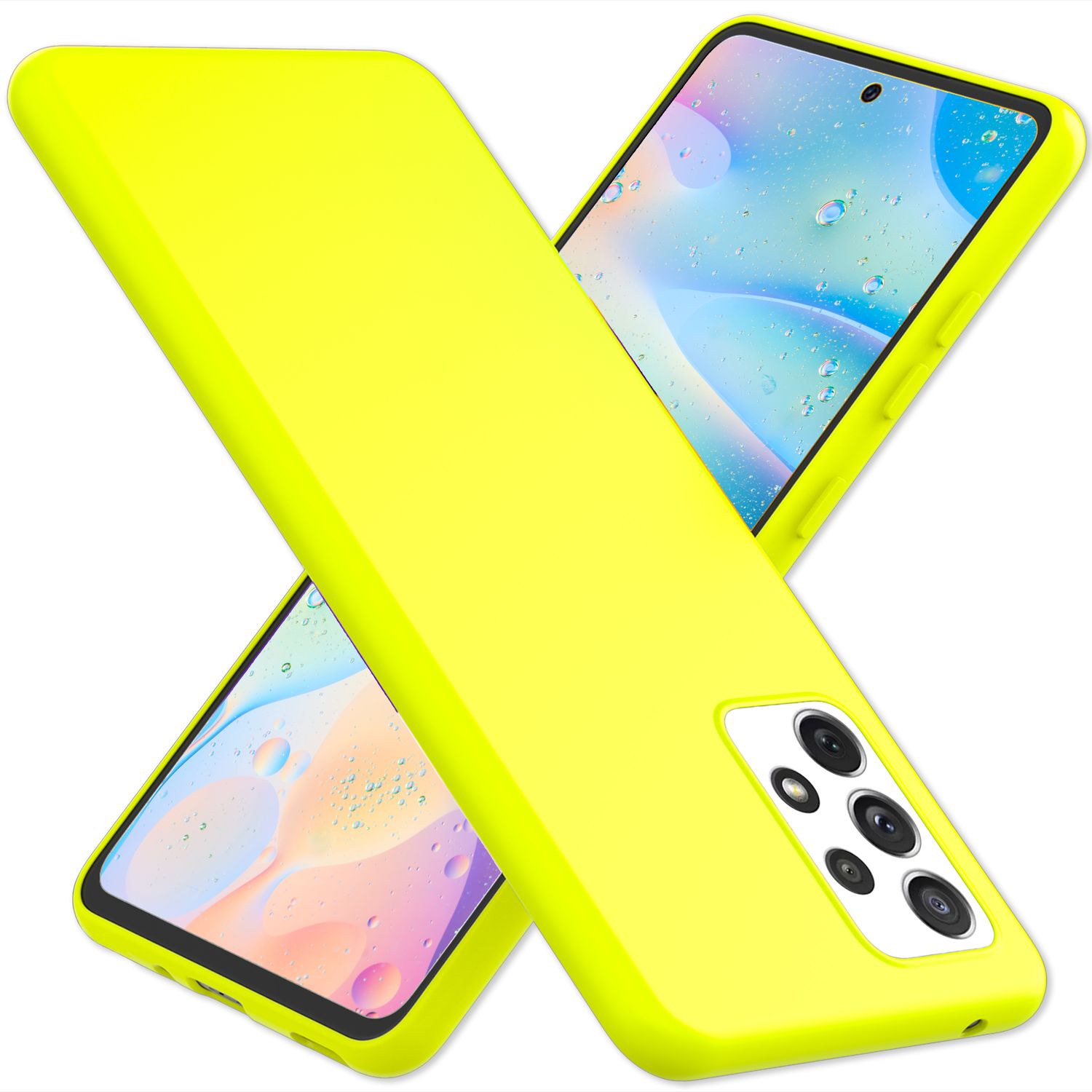 NALIA Bunte Neon Silikonhülle kompatibel mit Samsung Galaxy A33 Hülle, Intensive Farbe Rutschfest Samtig Weich Gummiert, Stoßfest Dünn Soft Case Handyhülle Silikon Schutzhülle Cover