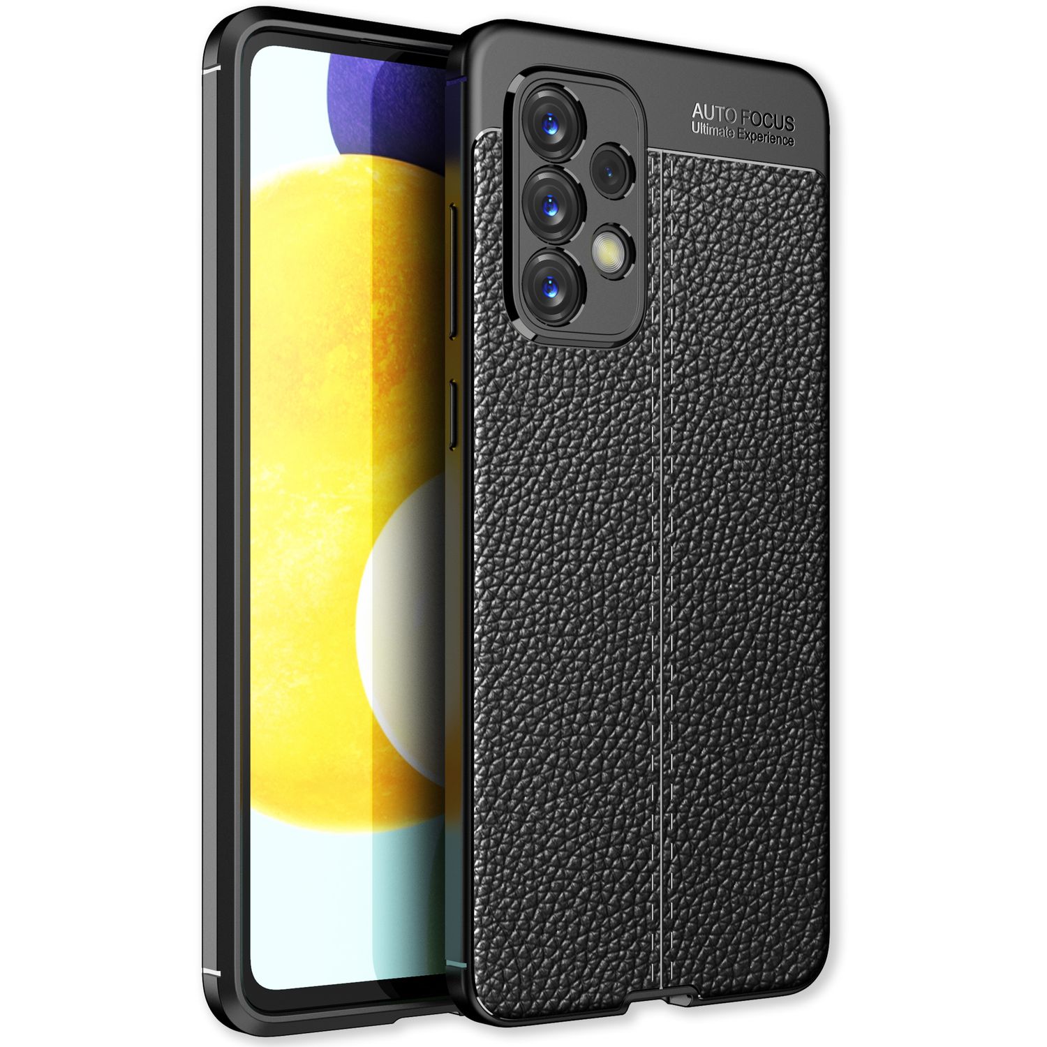 NALIA Leder Look Case kompatibel mit Samsung Galaxy A33 Hülle, Schwarze Silikonhülle Anti-Fingerabdruck Rutschfest Kratzfest Stoßfest, Soft Case Dünne Handyhülle Cover Schutzhülle Bumper Backcover