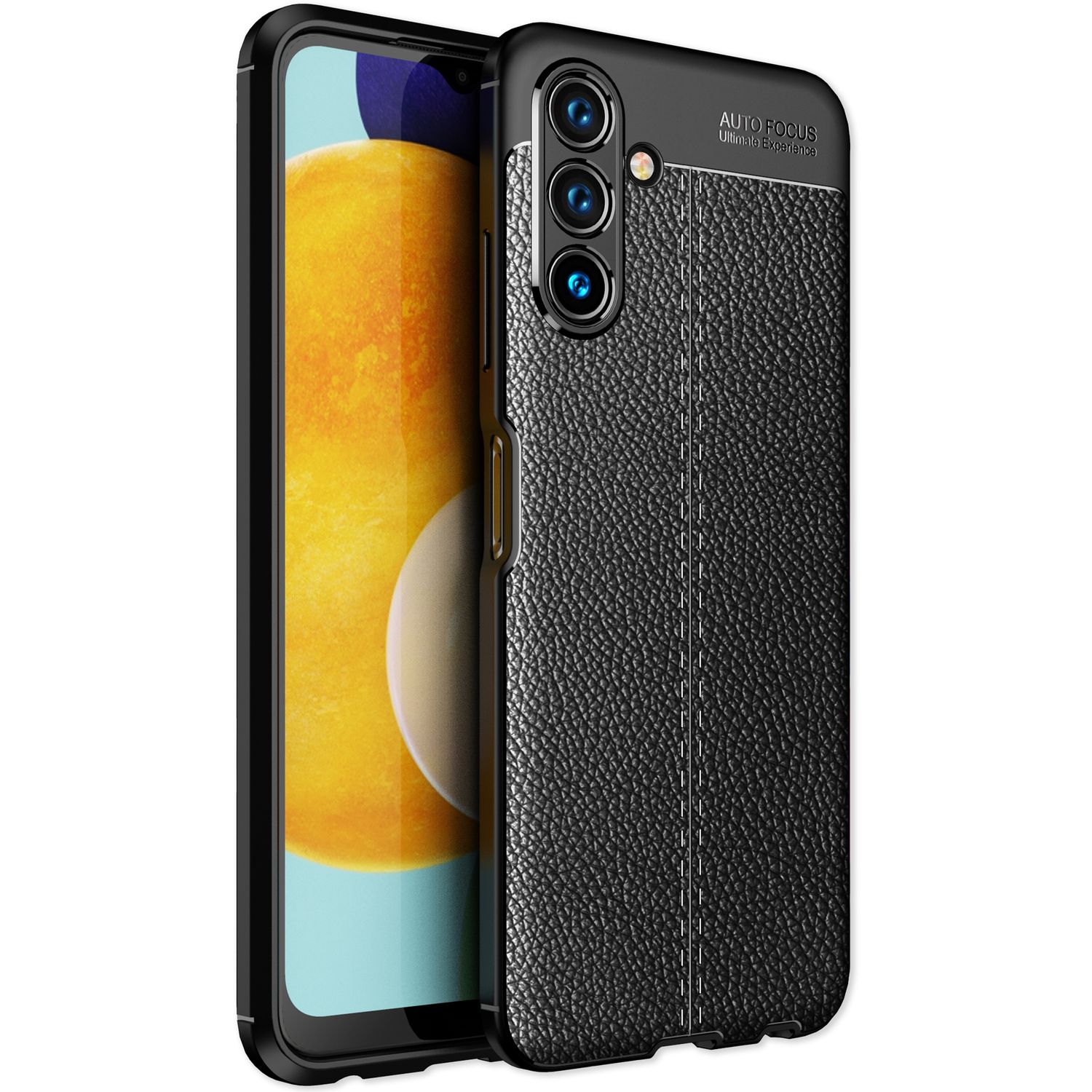 NALIA Leder Look Case kompatibel mit Samsung Galaxy A13 5G Hülle, Schwarze Silikonhülle Anti-Fingerabdruck Rutschfest Kratzfest Stoßfest, Soft Case Dünne Handyhülle Cover Schutzhülle Handy-Tasche