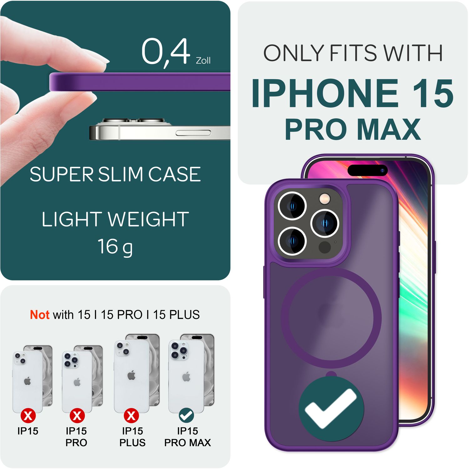 MagSafe Hülle Matt für iPhone 15 Plus Frosted Case Magnet Handyhülle S –  NALIA Berlin
