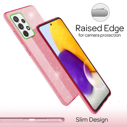 NALIA Glitzer Handy Hülle für Samsung Galaxy A72, Bling Cover Case Glitter Etui