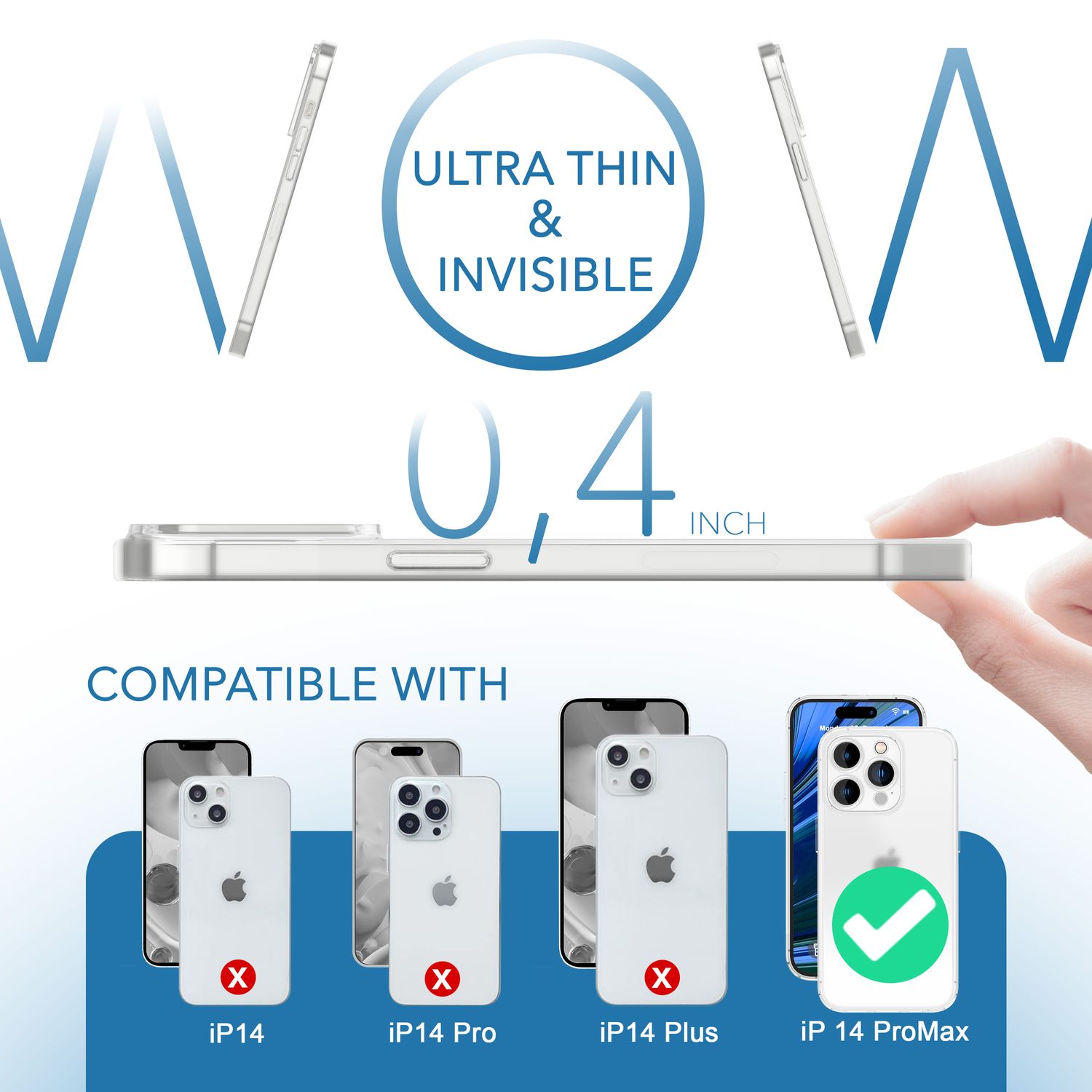 Ultra Dünne Hülle für iPhone 14 Pro Max, Slim 0,3mm Durchsichtig Case –  NALIA Berlin