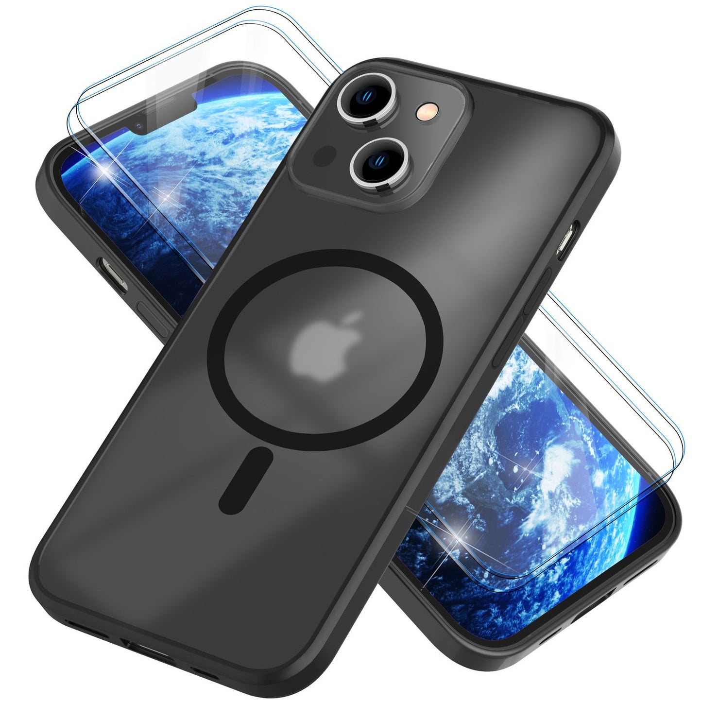 MagSafe Hülle mit 2x Schutz Glas für iPhone 14 Plus, Halb-Transparent –  NALIA Berlin