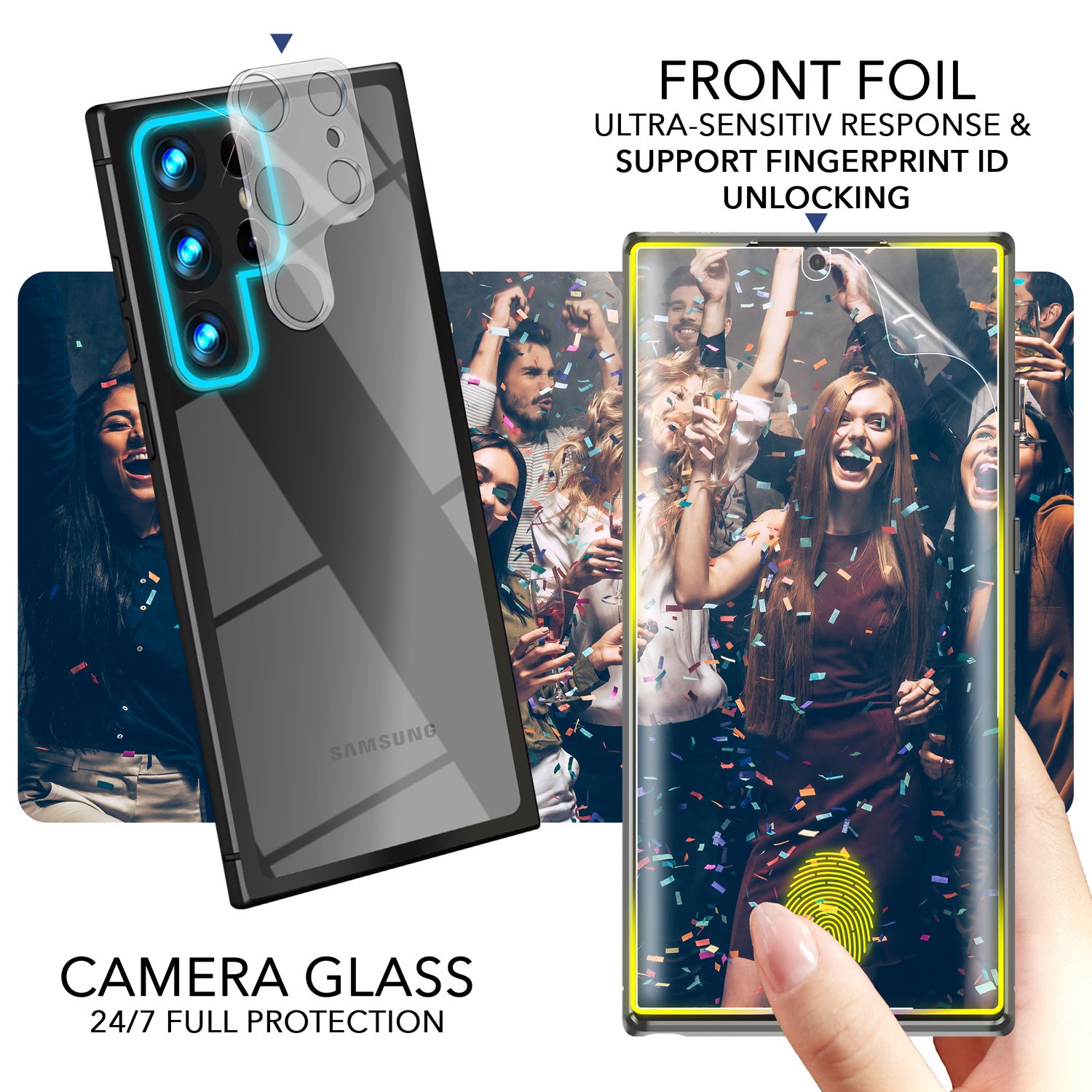 Samsung Galaxy S23 MagSafe Hülle mit Kameraabdeckung (Schwarz) 